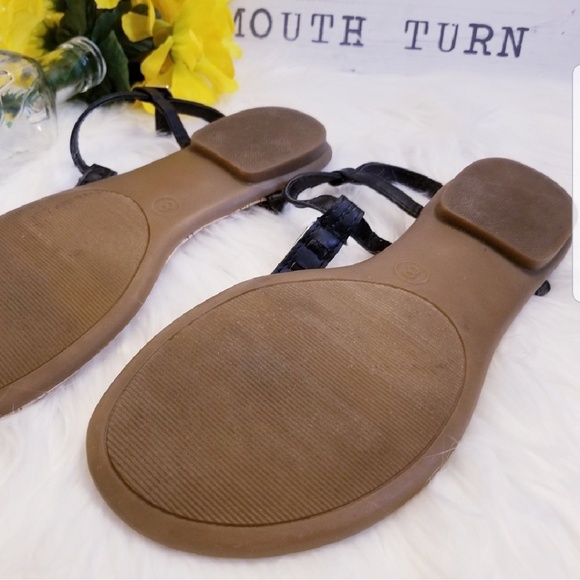 Merona Black and Gold Padded Soles Sandals Size 8 - Picture 5 of 6